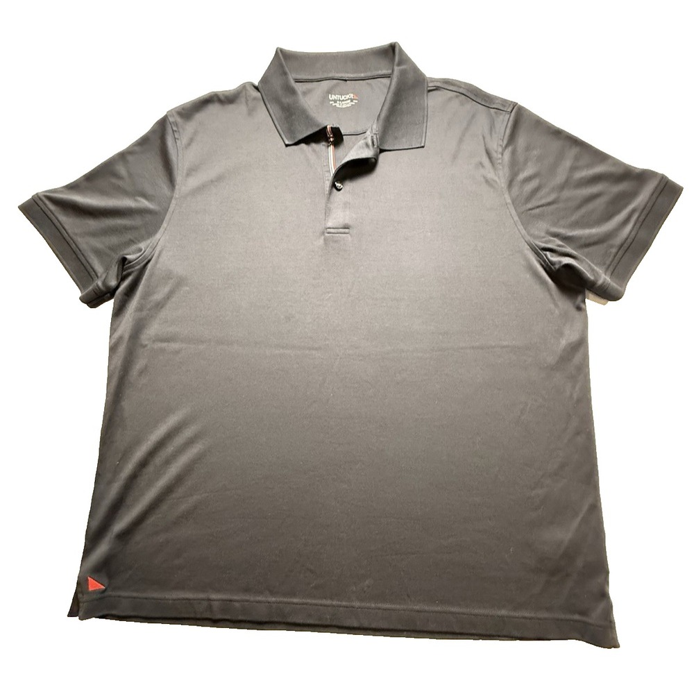 UNTUCKit Shirt Men's X-Large Black Damaschino Polo, Non-Iron Cotton-622